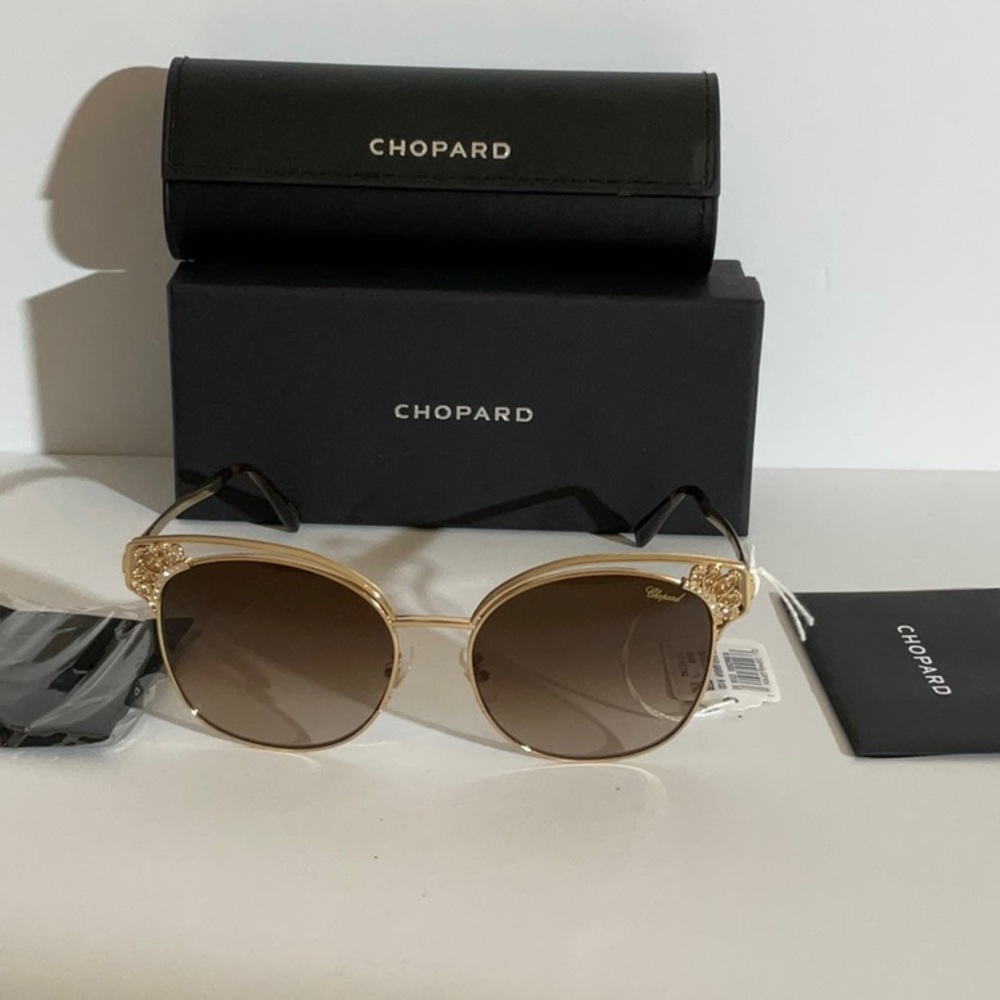 Chopard woman sunglasses cat eye sch24s 57/17 made in Italy